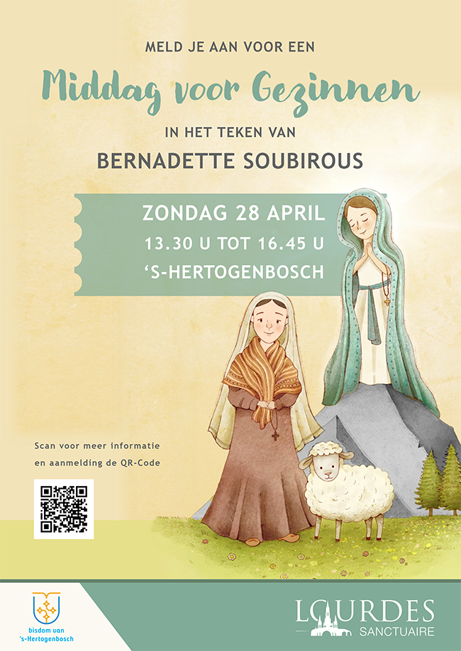 Poster Bernadette van Lourdes 28 april