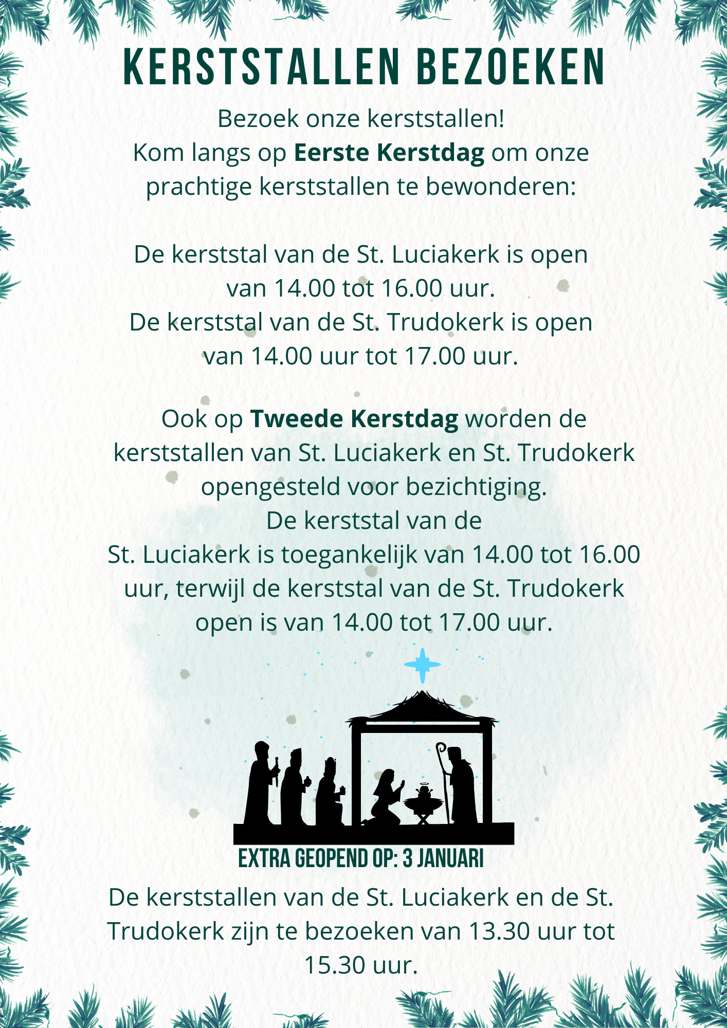 Kerststallen bezoeken